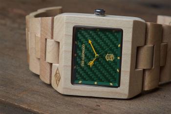 elegant wood wristwatch goes wtih green bay packer gear – Kitsch