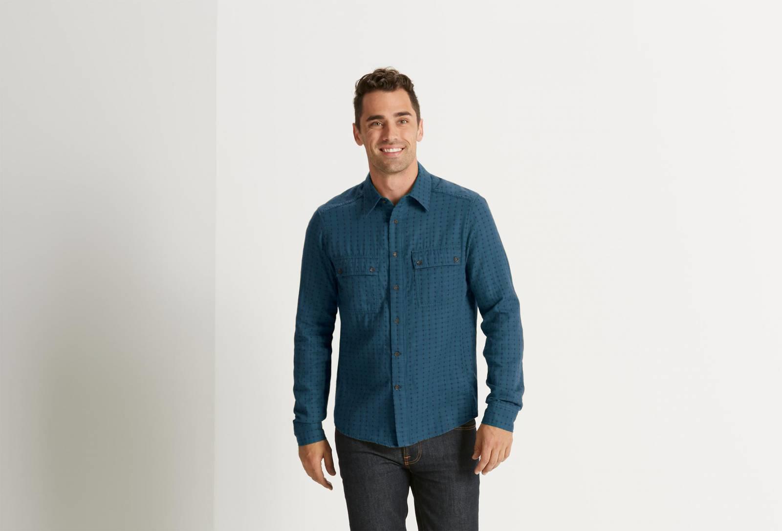 Shadow Box Button Down Shirt - Lagoon Plaid