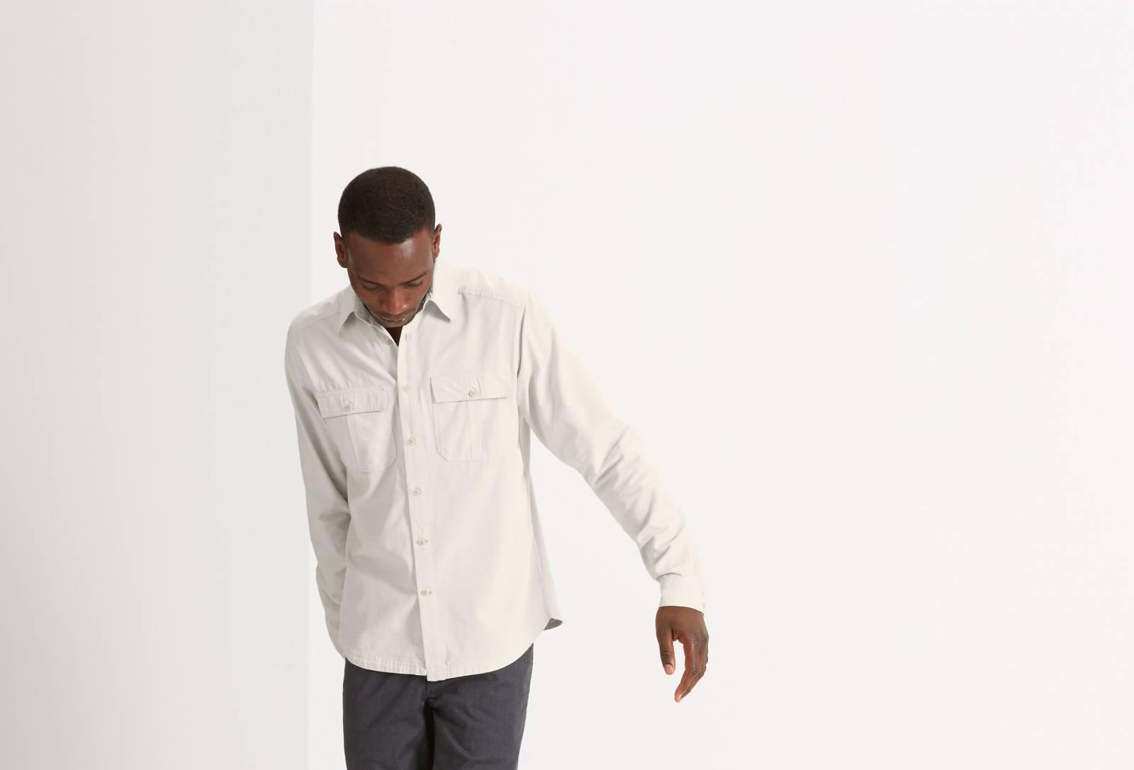 Twisted Button Down Shirt - Bone