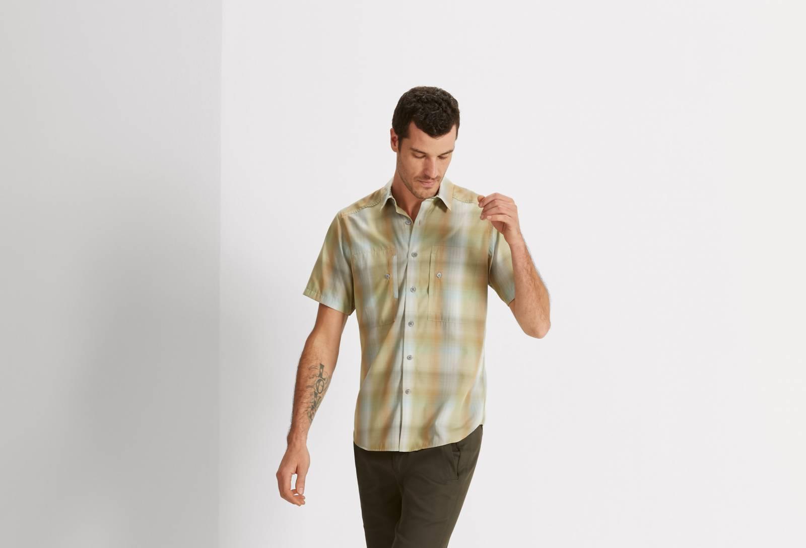 S/S Dissolve Shirt - Agave Plaid