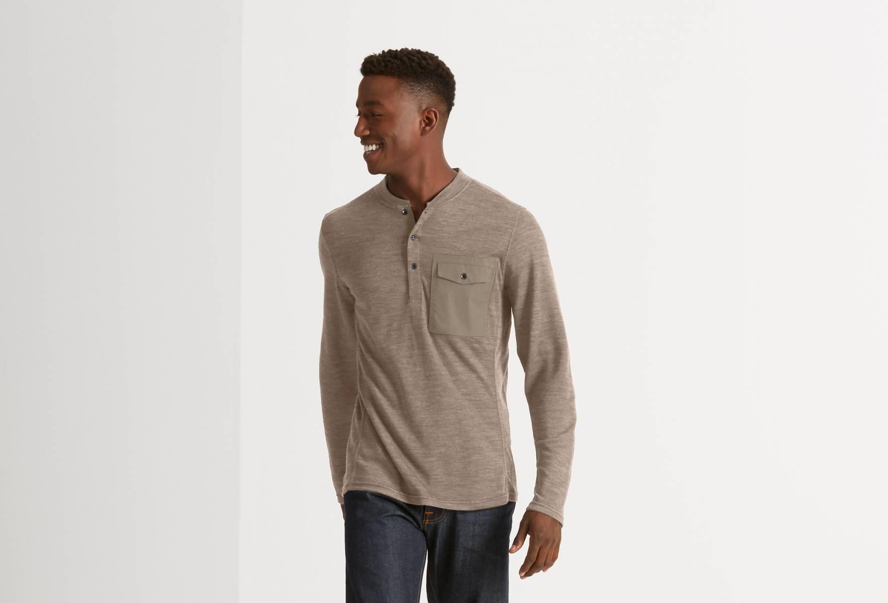 Randygoat Lite Henley - Vetiver Heather