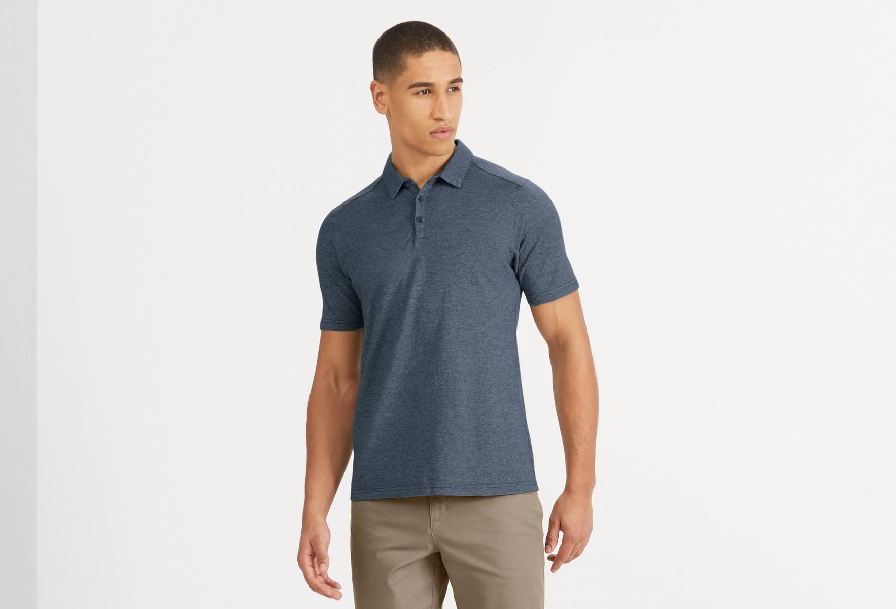 S/S Kanab Polo - Night Heather