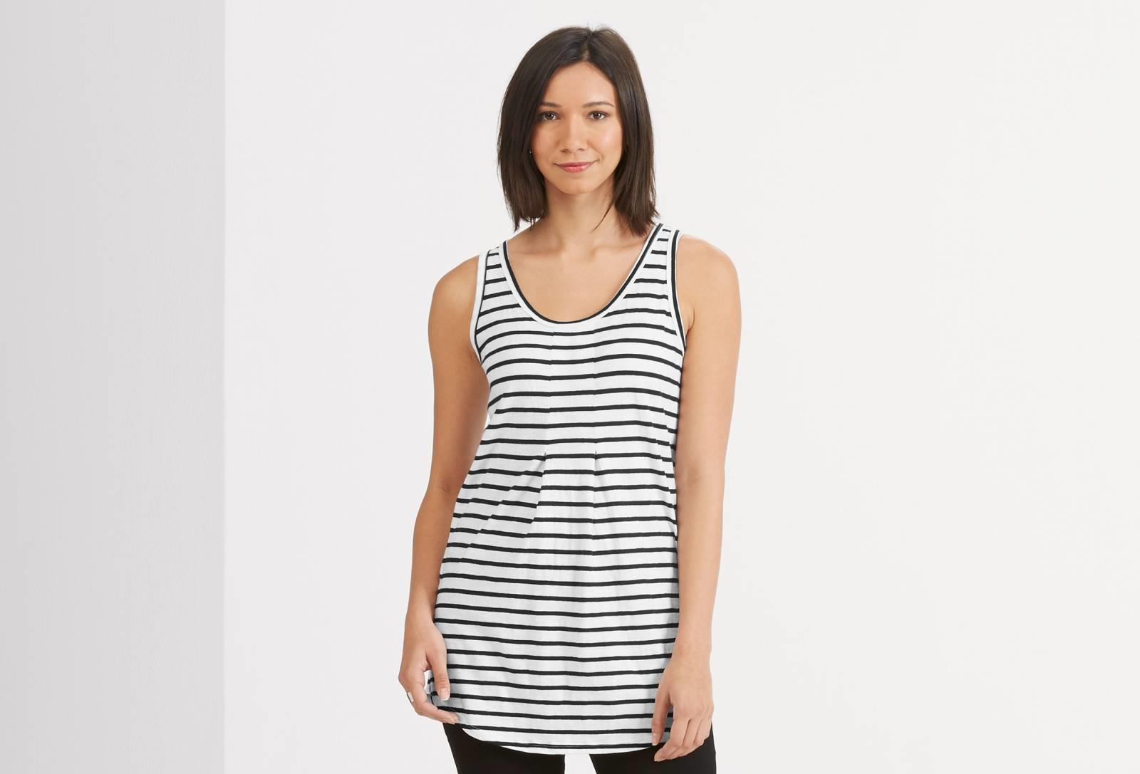 Basis Stripe Tank Top - Caviar Stripe