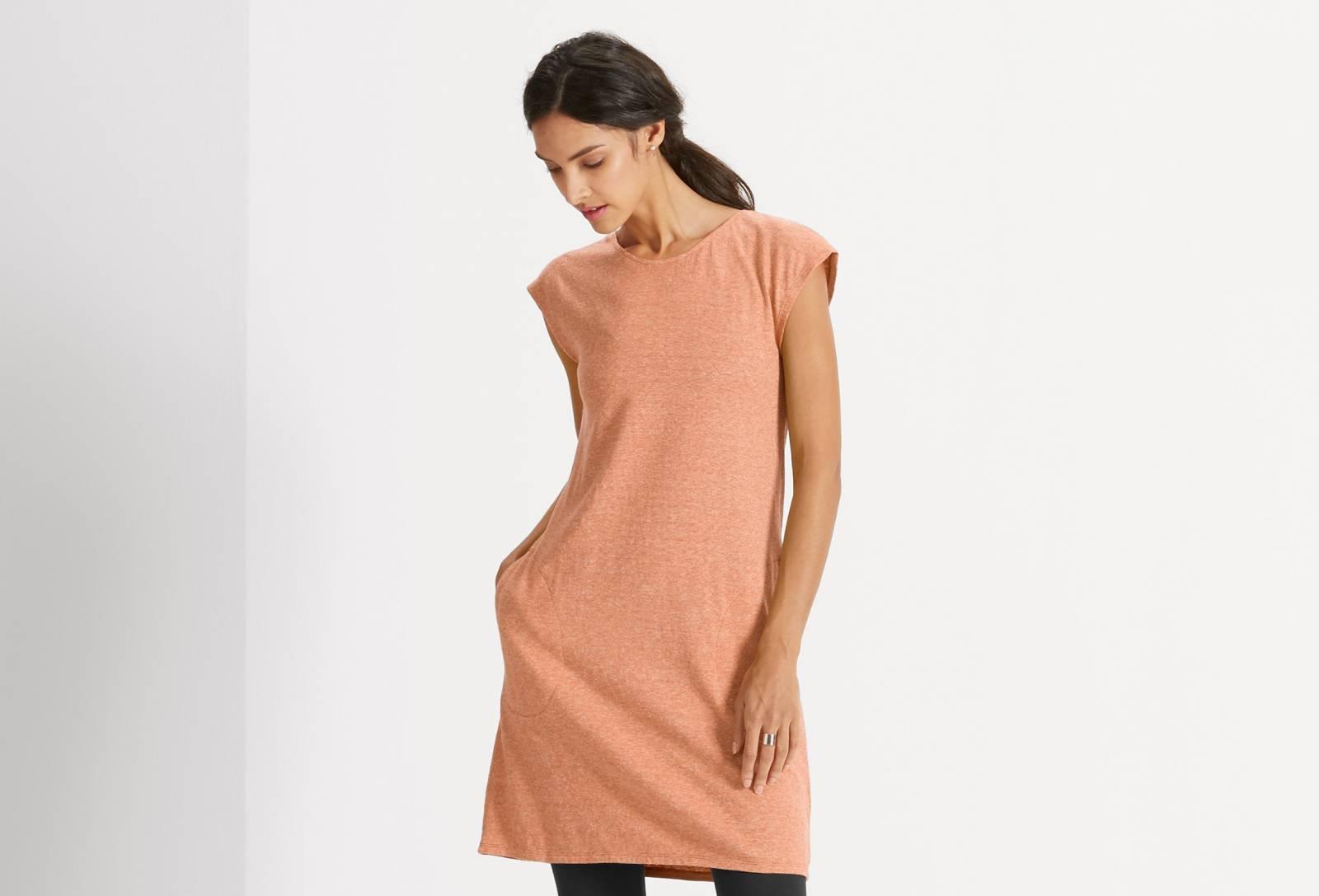 S/S Kanab T-Shirt Dress - Mango Heather