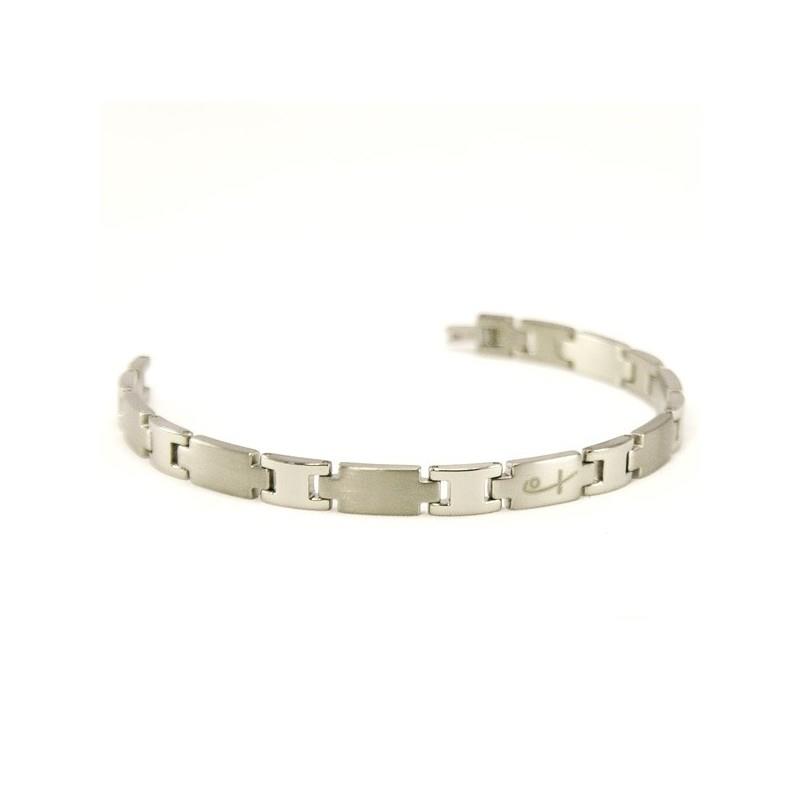 Alternating Brushed/Polished Bracelet (Ti)