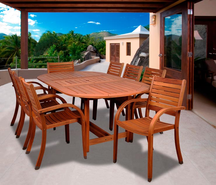 Arizona 9 pc Eucalyptus Oval Dining Set