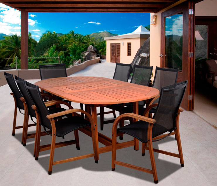 Bahamas 9 Pc Eucalyptus Oval Dining Set