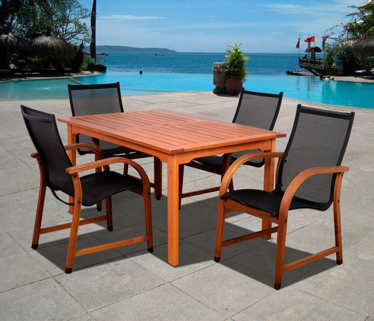 Bahamas 5 Pc Eucalyptus Rectangular Dining Set