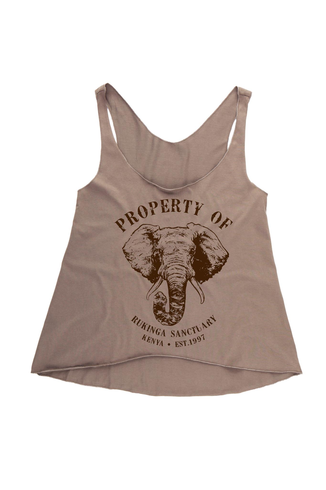 Women's Protect Our Elephants Loose Tank - Bark