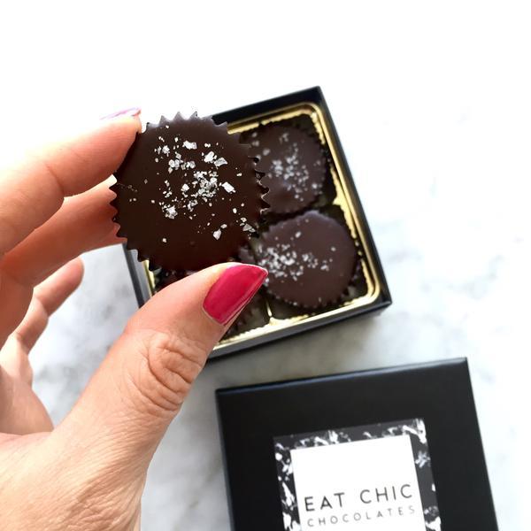 Eat Chic Chocolate - Dark Chocolate Peanut Butter Cups with Maldon Sea Salt