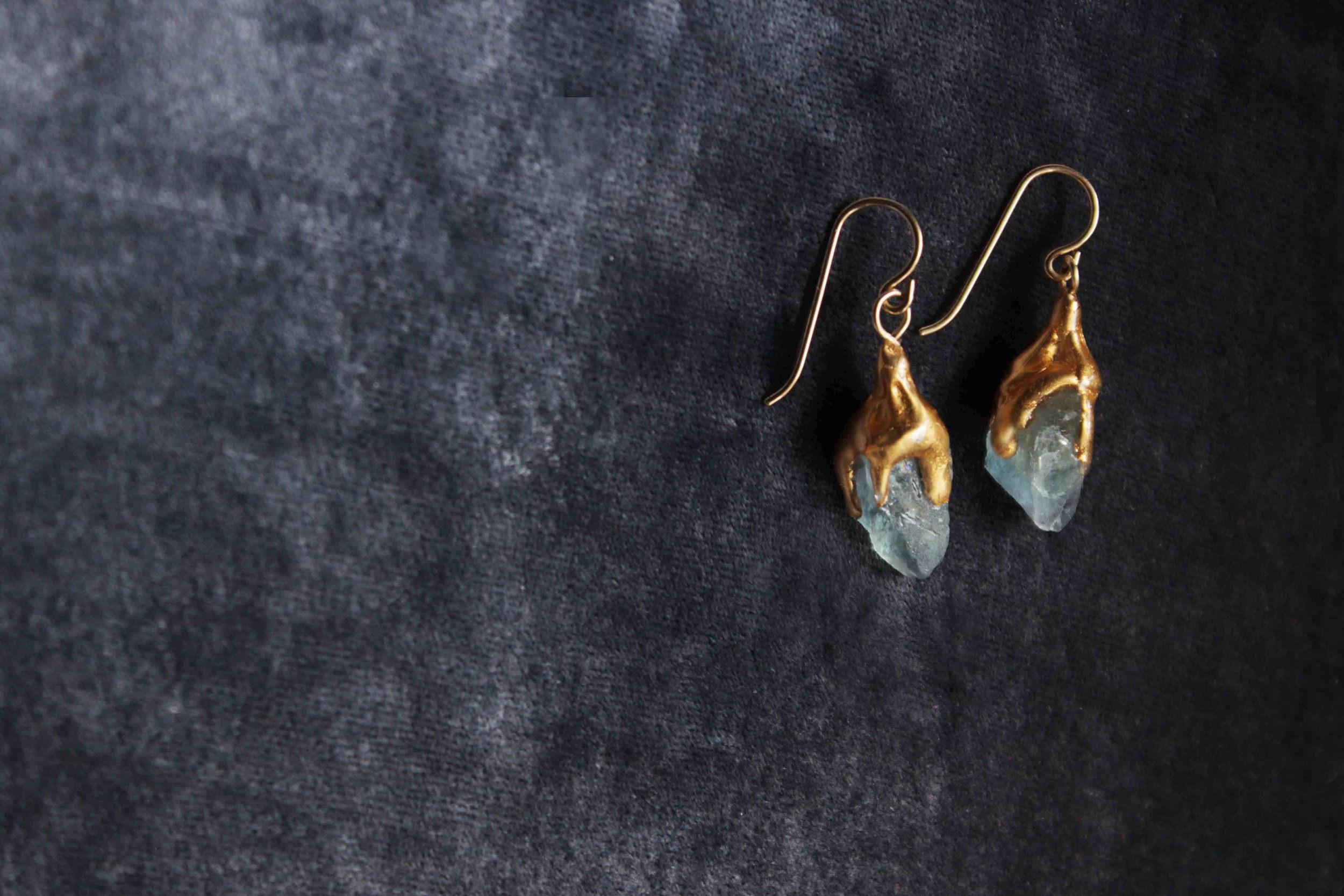 Fluorite Slice Earrings