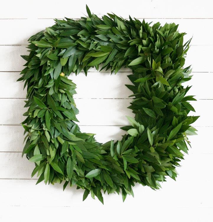 Organic Bay Leaf Square Wreath