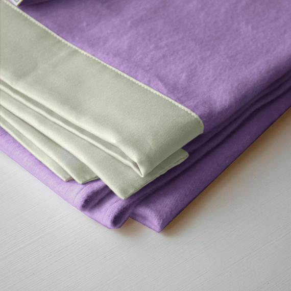 Baby Blanket - Small Organic Cotton Fleece Lavender with natural trim