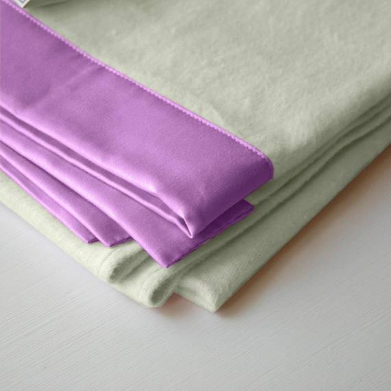 Baby Blanket -Large Organic Cotton Fleece in natural with pink trim