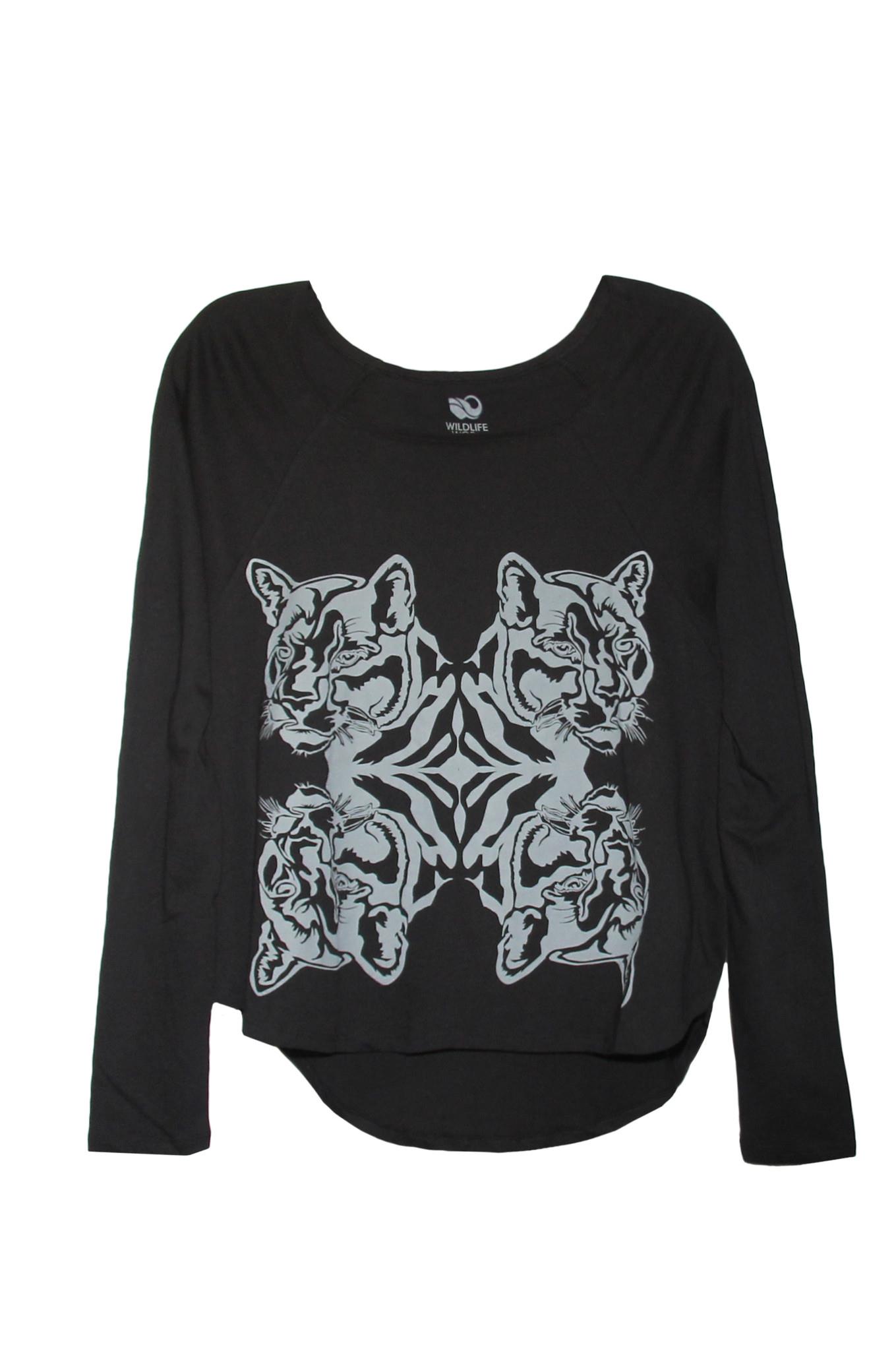 Quad Tiger Long Sleeve Tee - Black