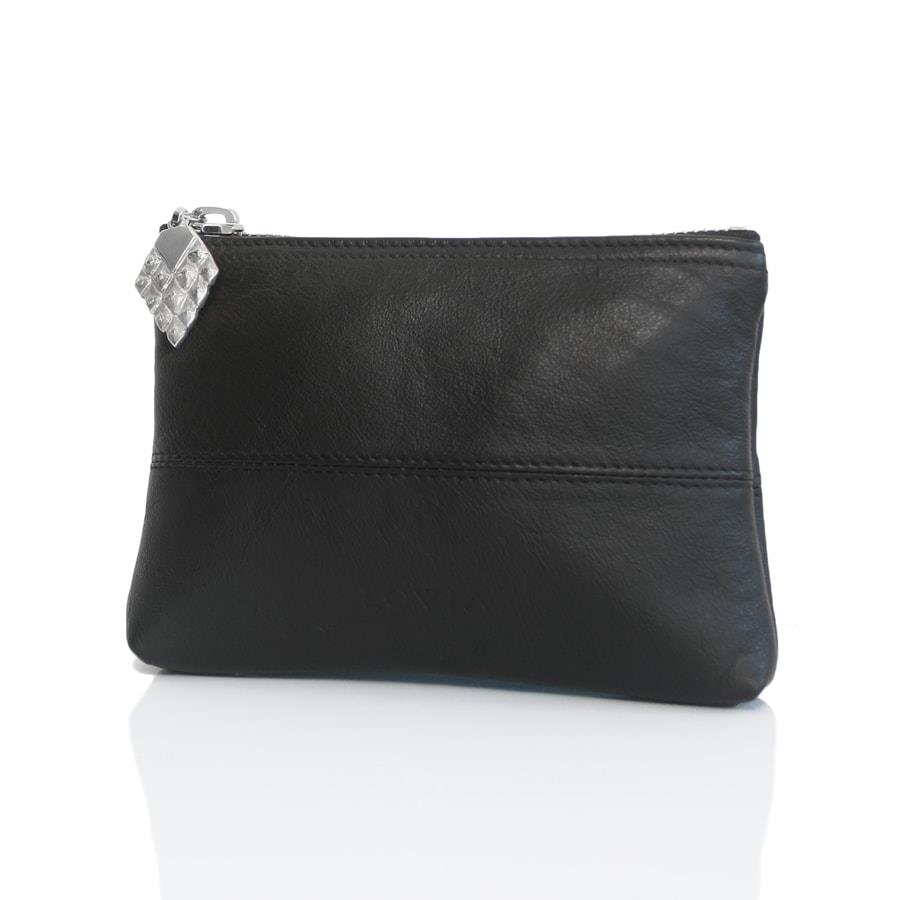 Lovia Vasu Leather Pouch Black w/Silver 