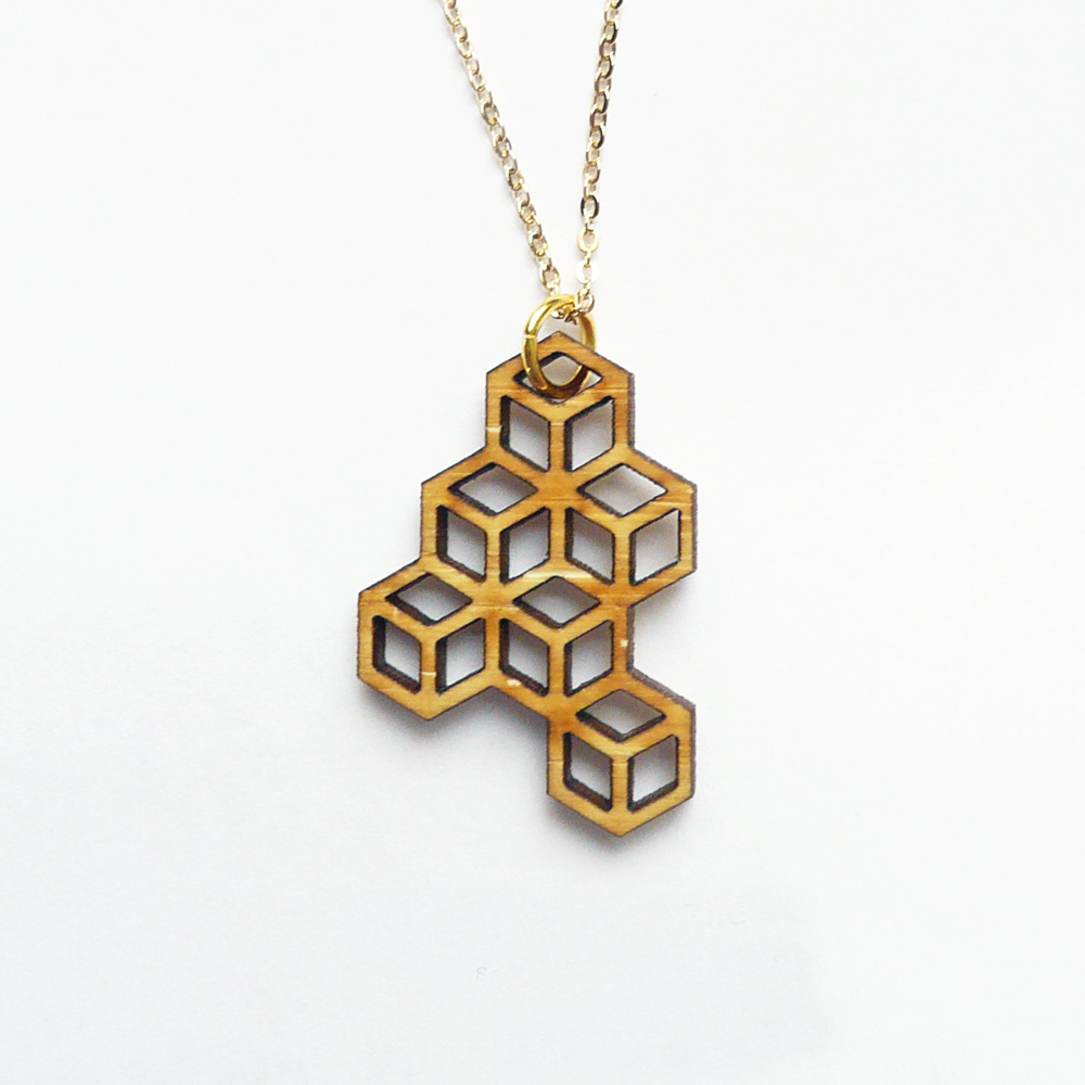 The Harbiner Co. Small Honeycomb Pendant with Chain