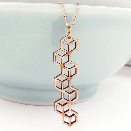 The Harbinger Co. Cubic Stringbean Pendant with Chain