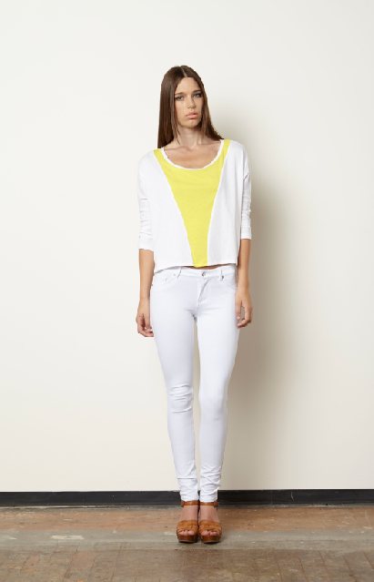 Jacinta Drip Top-White/Citron