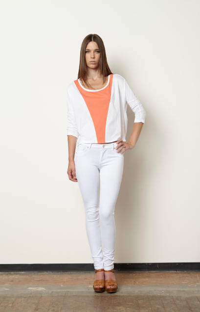 Jacinta Drip Top-White/Coral