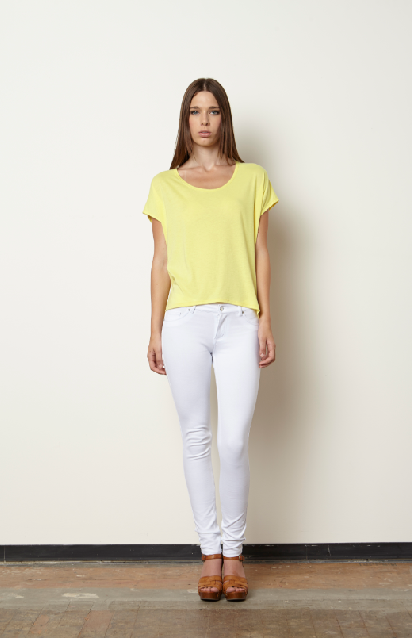 Jumwa Draped Back Top-Citron