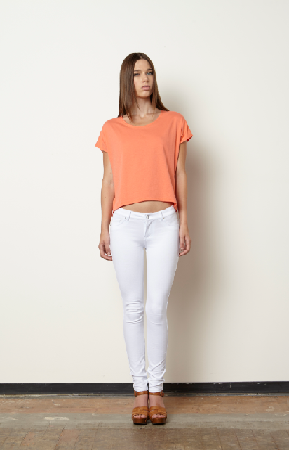 Jumwa Draped Back Top-Coral