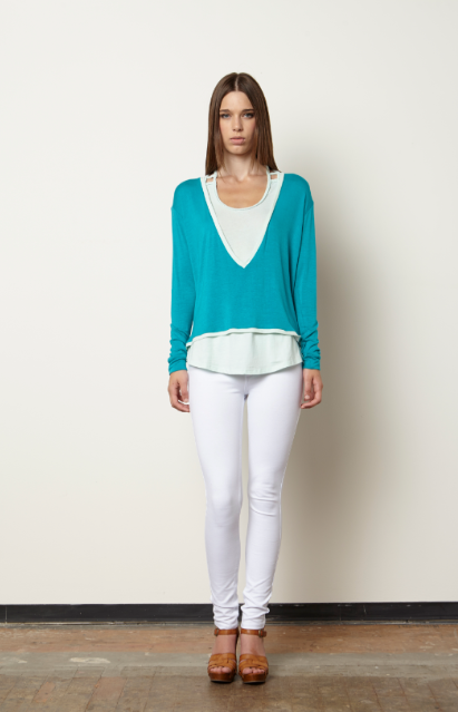 Berta Sweater Tee-Mint/Turquoise