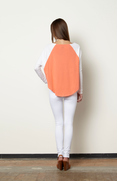 Mwana Raglan Top-White/Coral