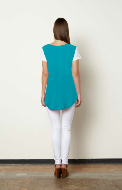 Violet Tuxedo Top-Mint/Turquoise