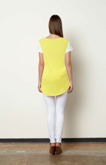 Violet Tuxedo Top-White/Citron