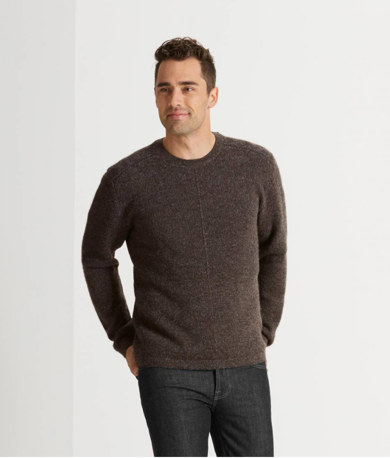 Andiamo Alpaca Crew Neck Sweater - Brown