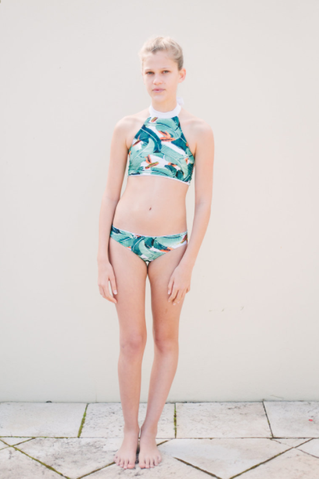 Elle Evans - Drift Halter for Teens in Palm Print