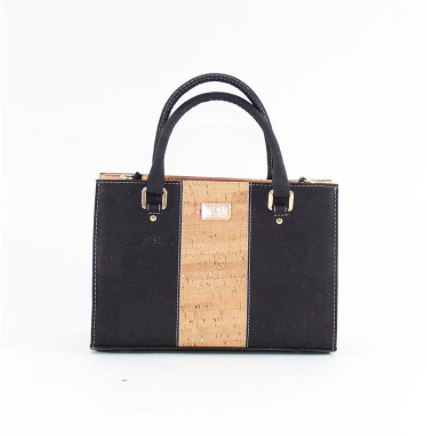 RokCork - Carolyna Cork Leather Purse Black/Natural