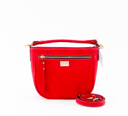 RokCork - Ewelina Cork Leather Crossbody Purse Red