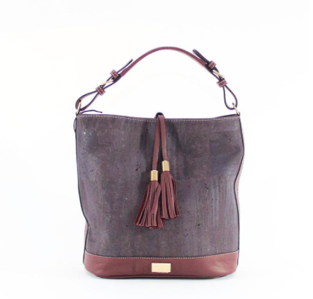 RokCork - Julia Cork Shoulder Purse Luxe Plum