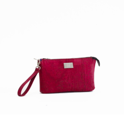 RokCork - Annika Cork Leather Smartphone Wristlet Berry