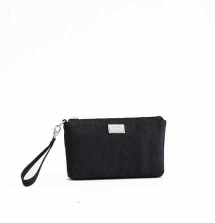 RokCork - Annika Cork Leather Smartphone Wristlet Black