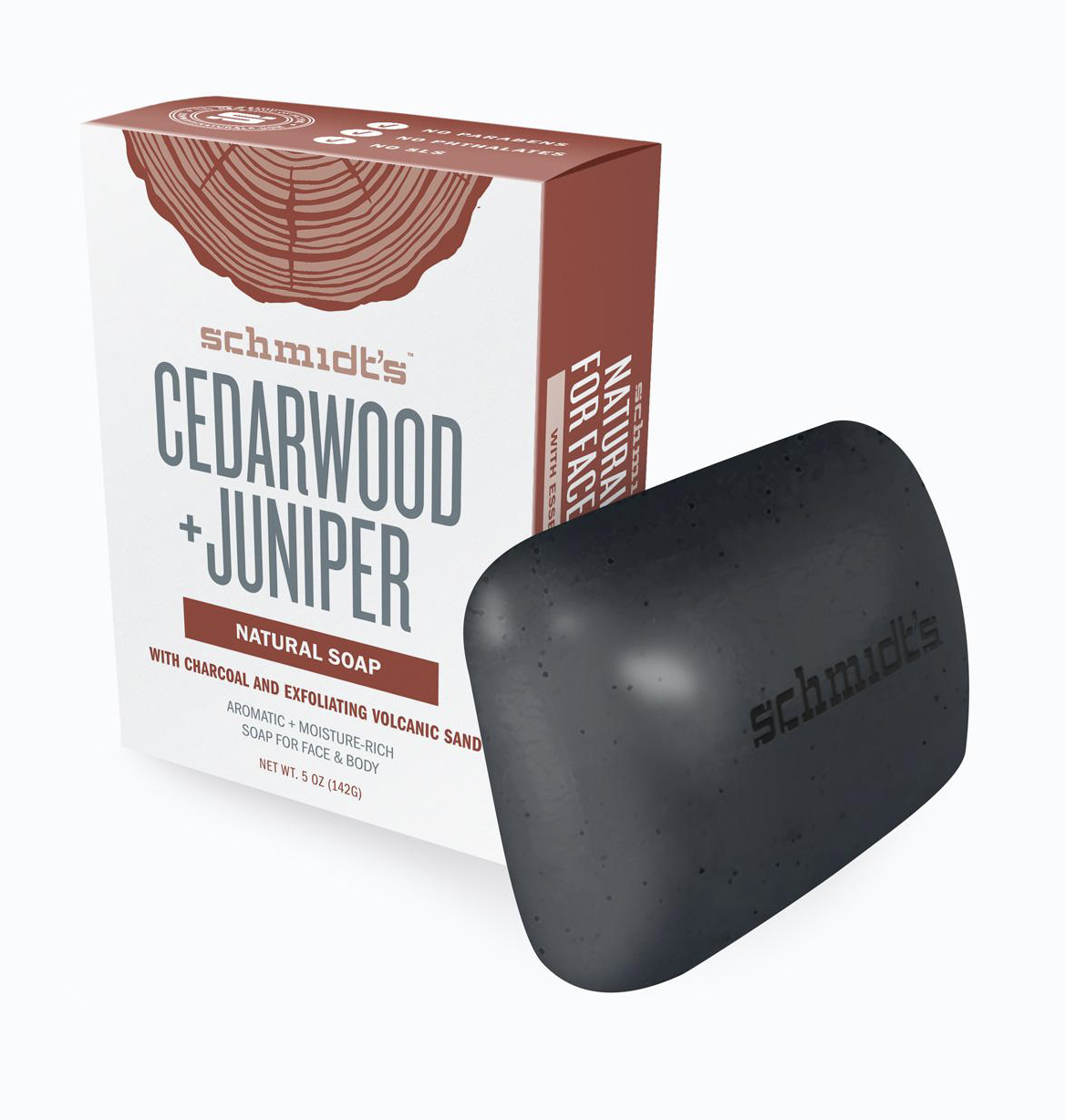 Bar Soap Cedarwood + Juniper with Charcoal and Exfoliating Volcanic Ash (6 Pack)