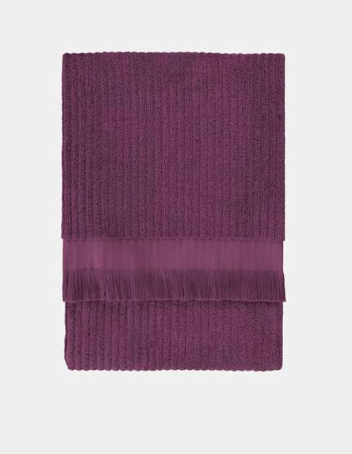 Ribbed Bath Sheet - Plum