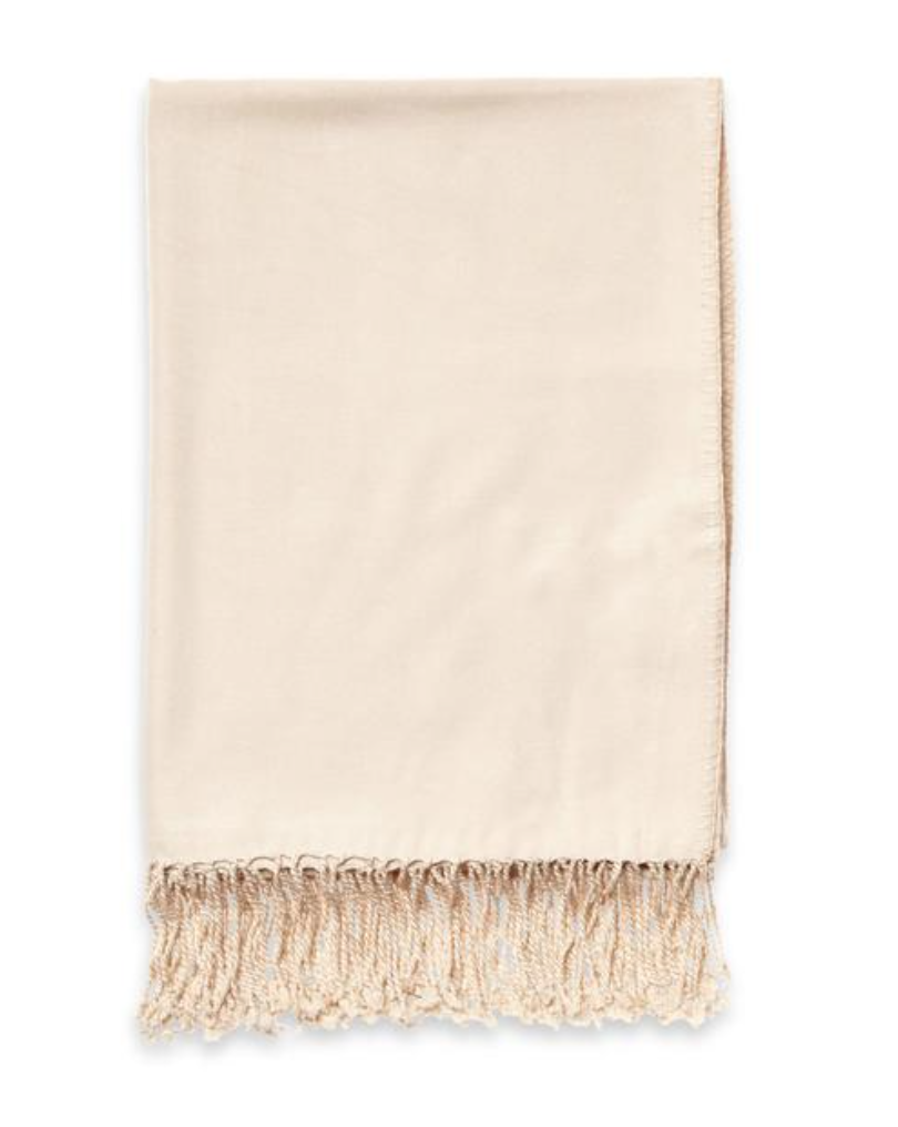 Solid Bamboo Viscose Throw - Cream