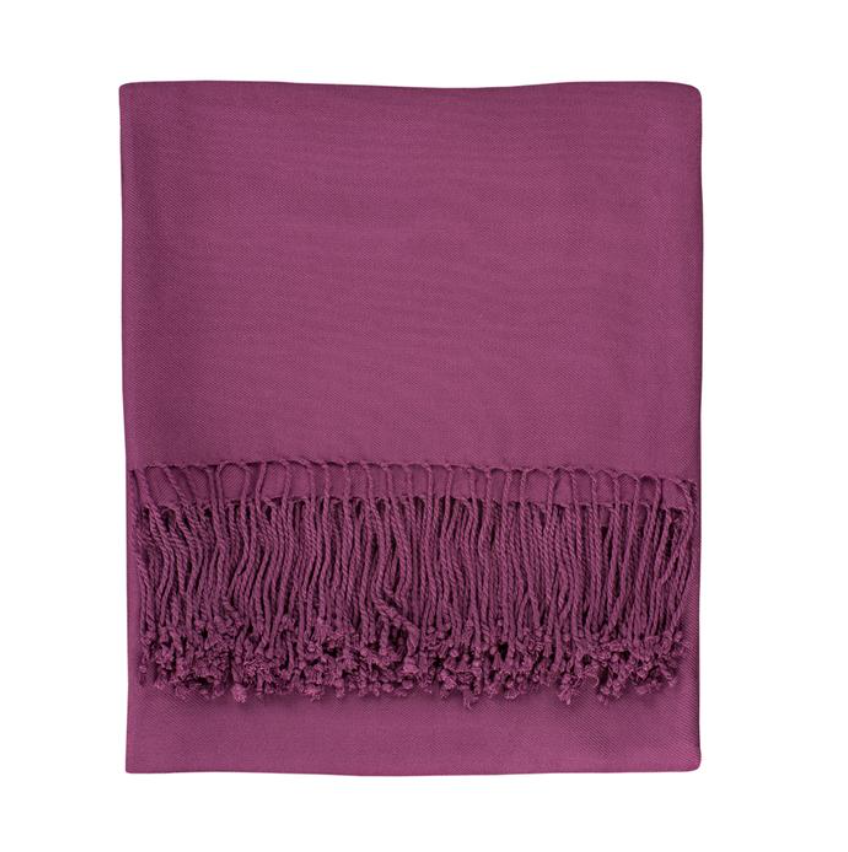 Solid Bamboo Viscose Throw - Plum