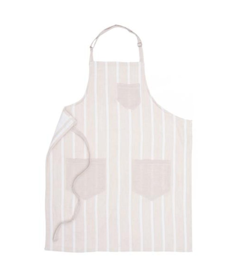 Thin Stripe Adult Apron - Beige