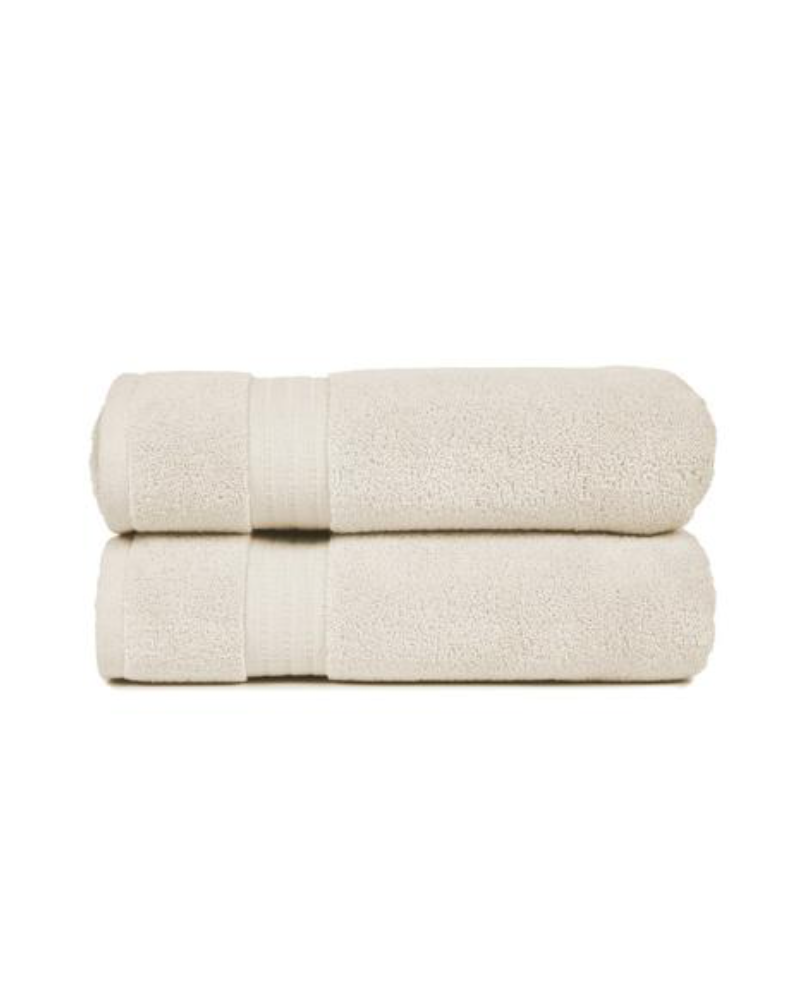 Zero Twist Bath Towel Ivory (Set of Two)