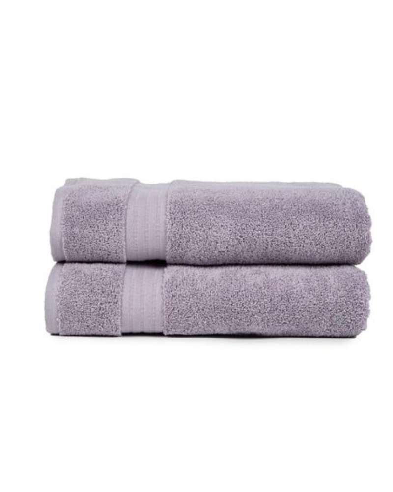 Zero Twist Bath Towel Purple (Set of Two)