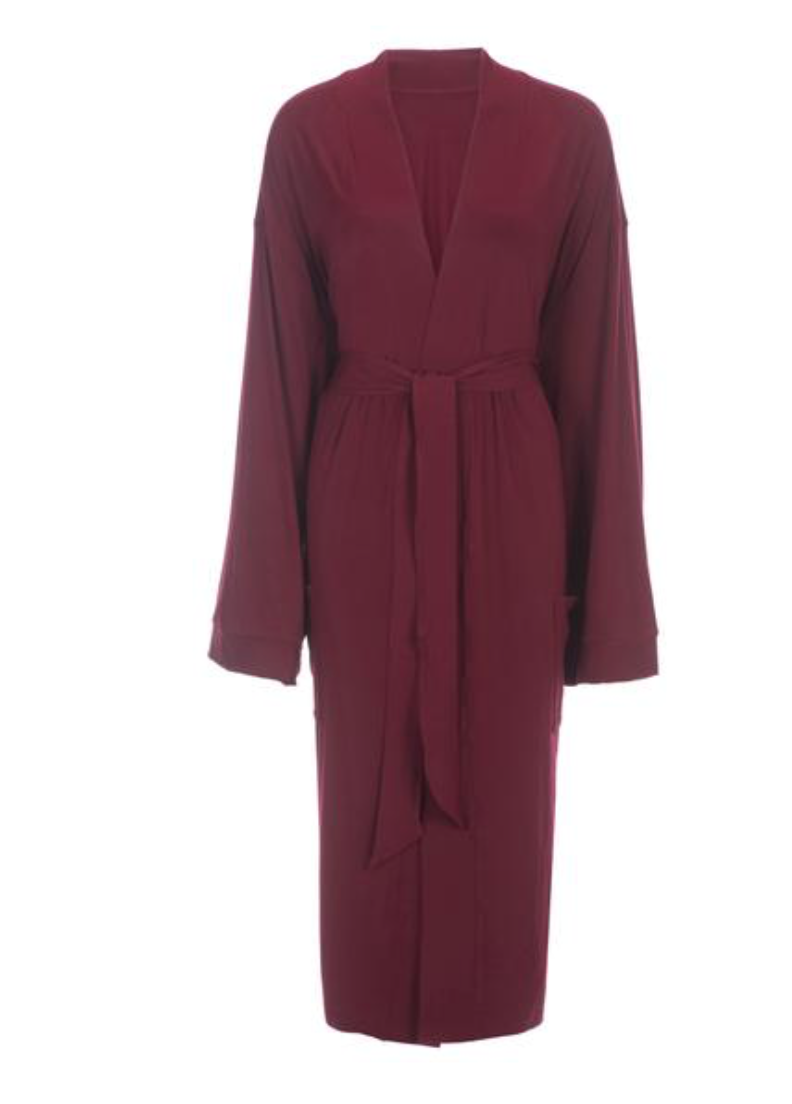 Bamboo Viscose Robe - Maroon