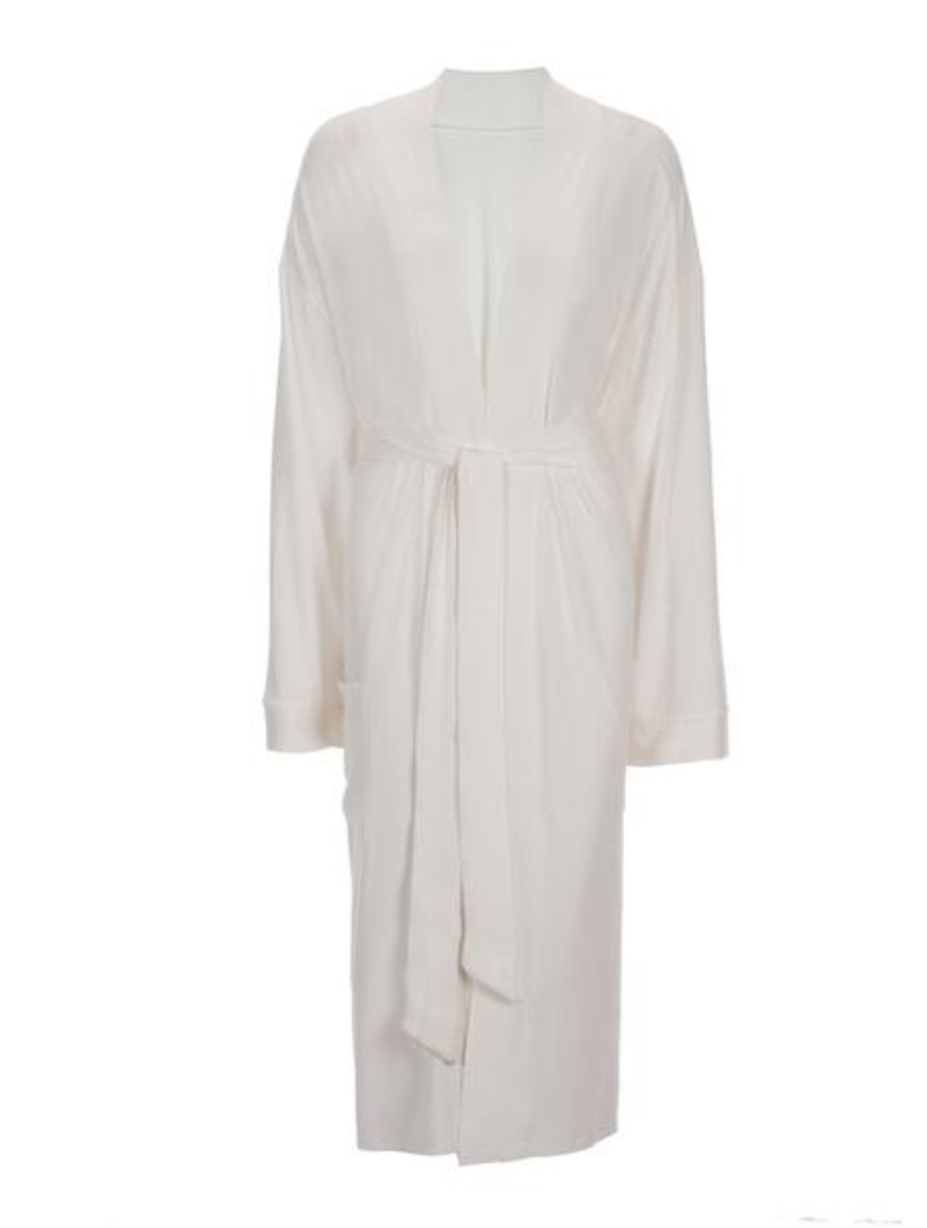 Bamboo Viscose Robe - Ivory