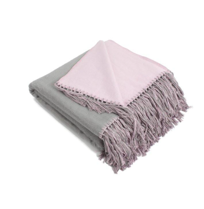 Brushed Bamboo Viscose Bi-Color Throw - Gray Lavender