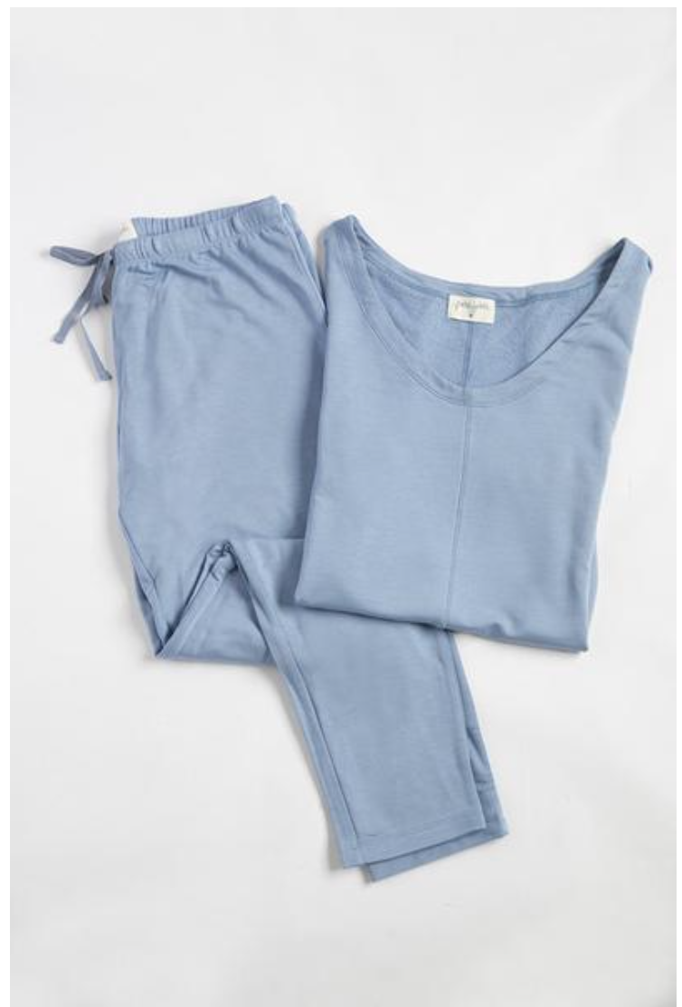 Delilah Loungewear Set Long Sleeve - Serene Blue