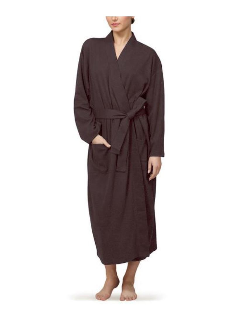 Organic Cotton Jersey Knit Robe - Chocolate