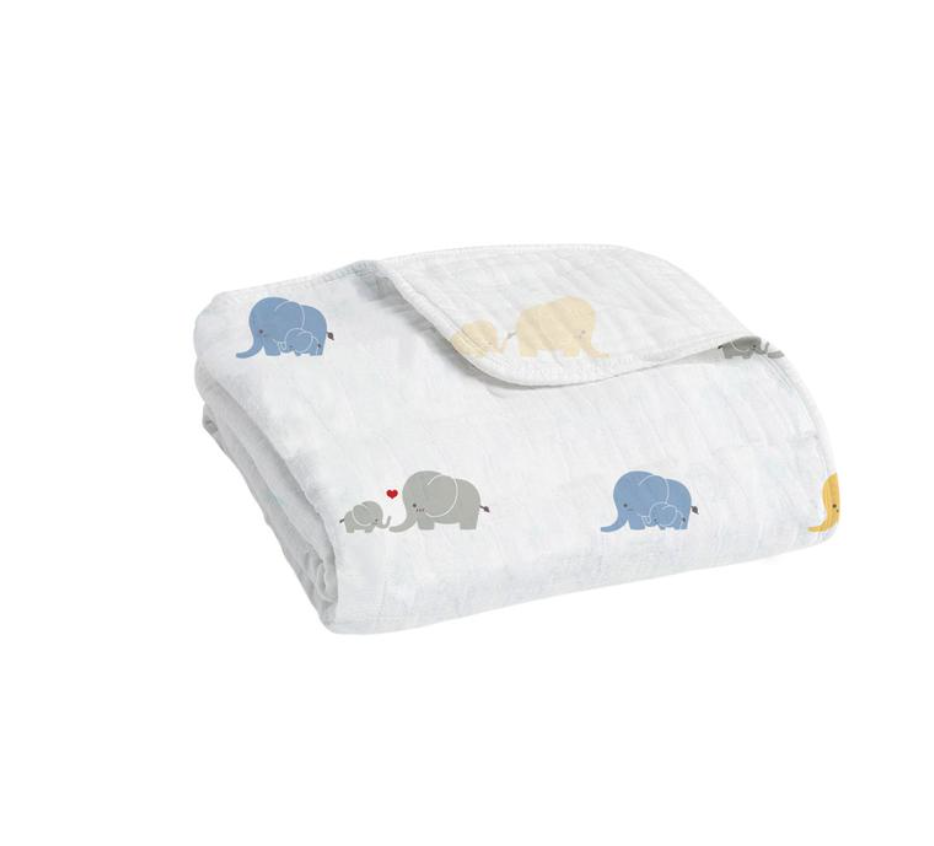 Baby Cotton Blanket Set - Blue